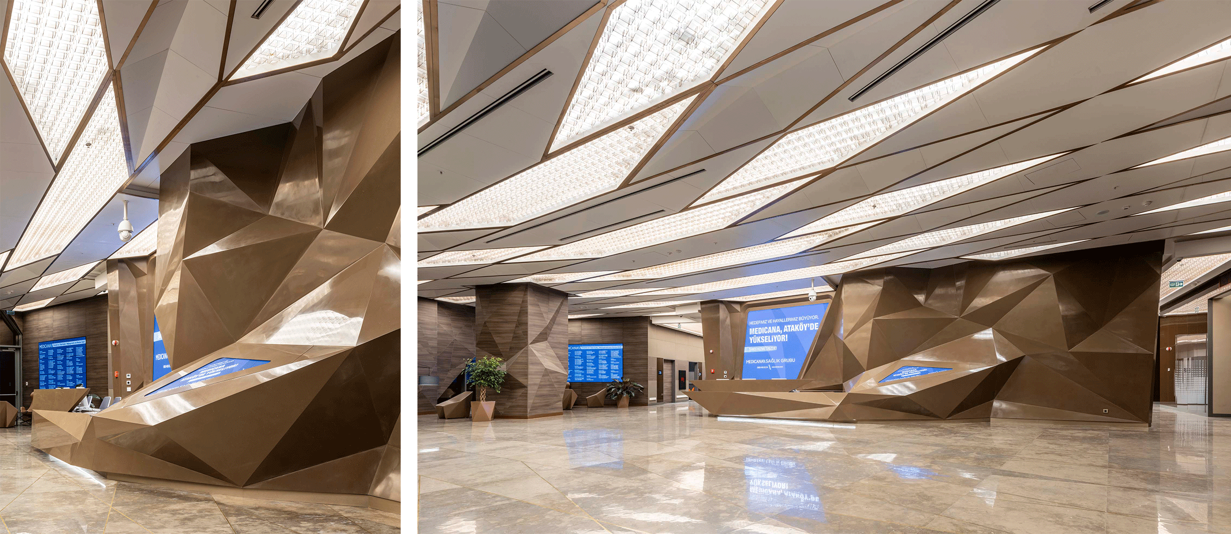 Lobby des Medicana Ataköy Krankenhauses in Istanbul, Türkei. 